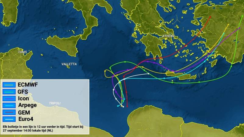 ‘Medicane’, zware storm, onderweg naar Griekenland
